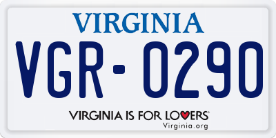 VA license plate VGR0290