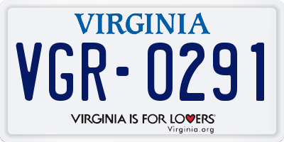 VA license plate VGR0291