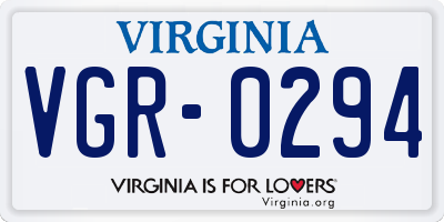VA license plate VGR0294