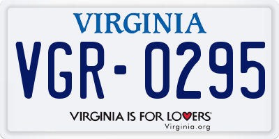 VA license plate VGR0295