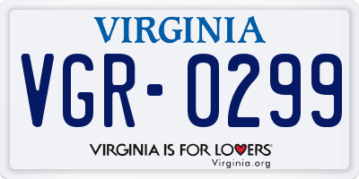 VA license plate VGR0299