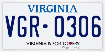 VA license plate VGR0306