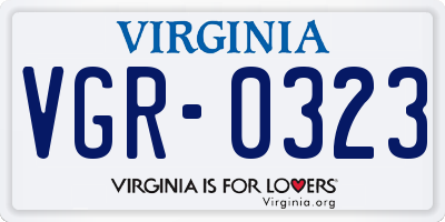 VA license plate VGR0323
