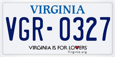 VA license plate VGR0327