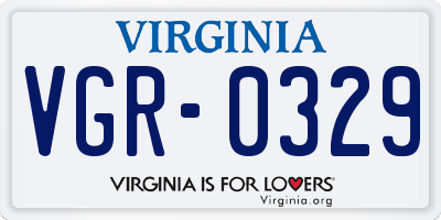 VA license plate VGR0329