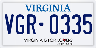 VA license plate VGR0335