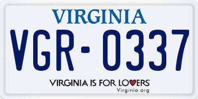 VA license plate VGR0337