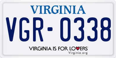 VA license plate VGR0338