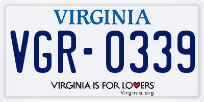 VA license plate VGR0339
