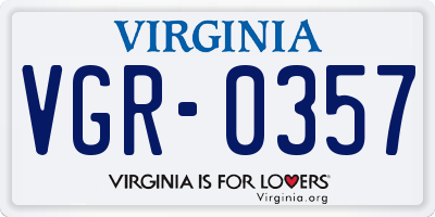 VA license plate VGR0357