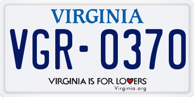 VA license plate VGR0370