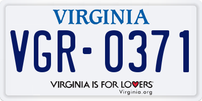VA license plate VGR0371