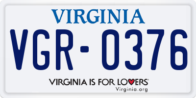 VA license plate VGR0376