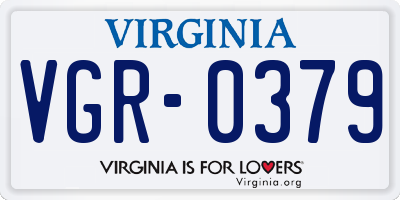 VA license plate VGR0379