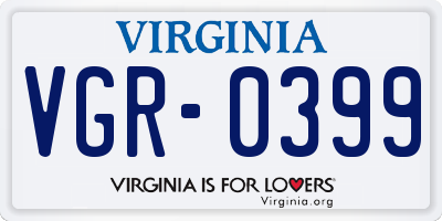 VA license plate VGR0399