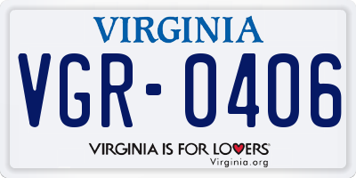VA license plate VGR0406