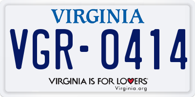 VA license plate VGR0414