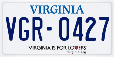 VA license plate VGR0427