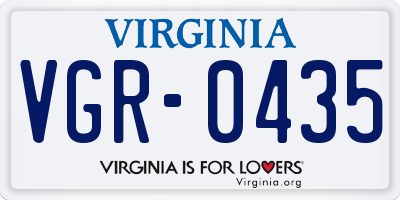 VA license plate VGR0435
