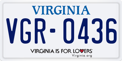 VA license plate VGR0436