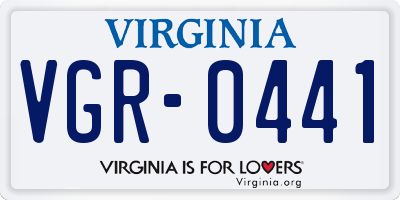 VA license plate VGR0441