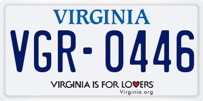 VA license plate VGR0446