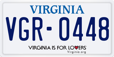 VA license plate VGR0448