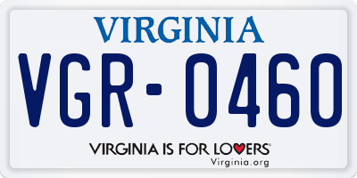 VA license plate VGR0460