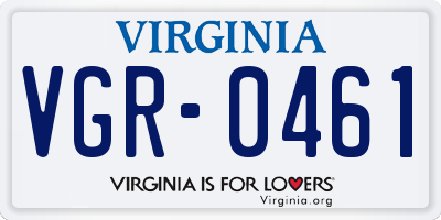 VA license plate VGR0461