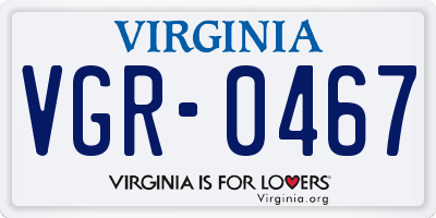 VA license plate VGR0467