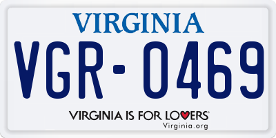 VA license plate VGR0469