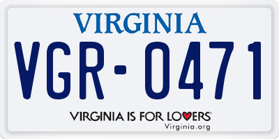 VA license plate VGR0471