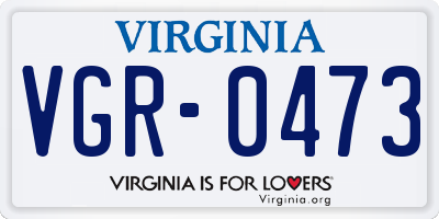 VA license plate VGR0473