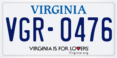 VA license plate VGR0476