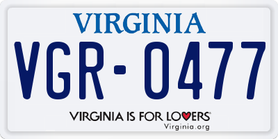 VA license plate VGR0477