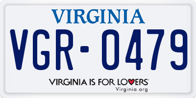 VA license plate VGR0479