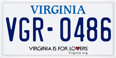 VA license plate VGR0486