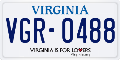 VA license plate VGR0488