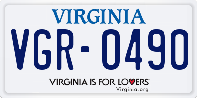 VA license plate VGR0490