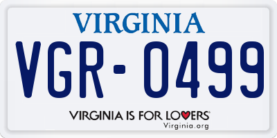 VA license plate VGR0499