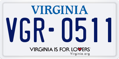 VA license plate VGR0511