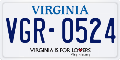 VA license plate VGR0524