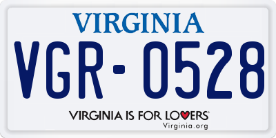 VA license plate VGR0528