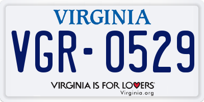 VA license plate VGR0529