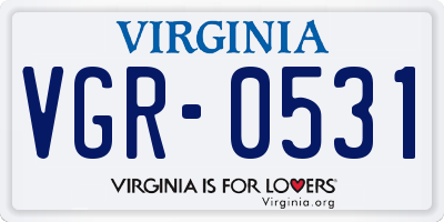VA license plate VGR0531