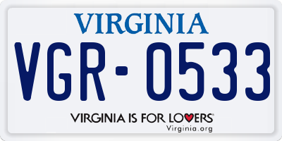 VA license plate VGR0533