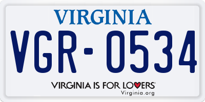 VA license plate VGR0534