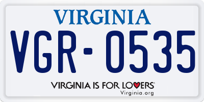 VA license plate VGR0535