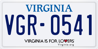 VA license plate VGR0541