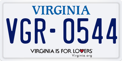 VA license plate VGR0544